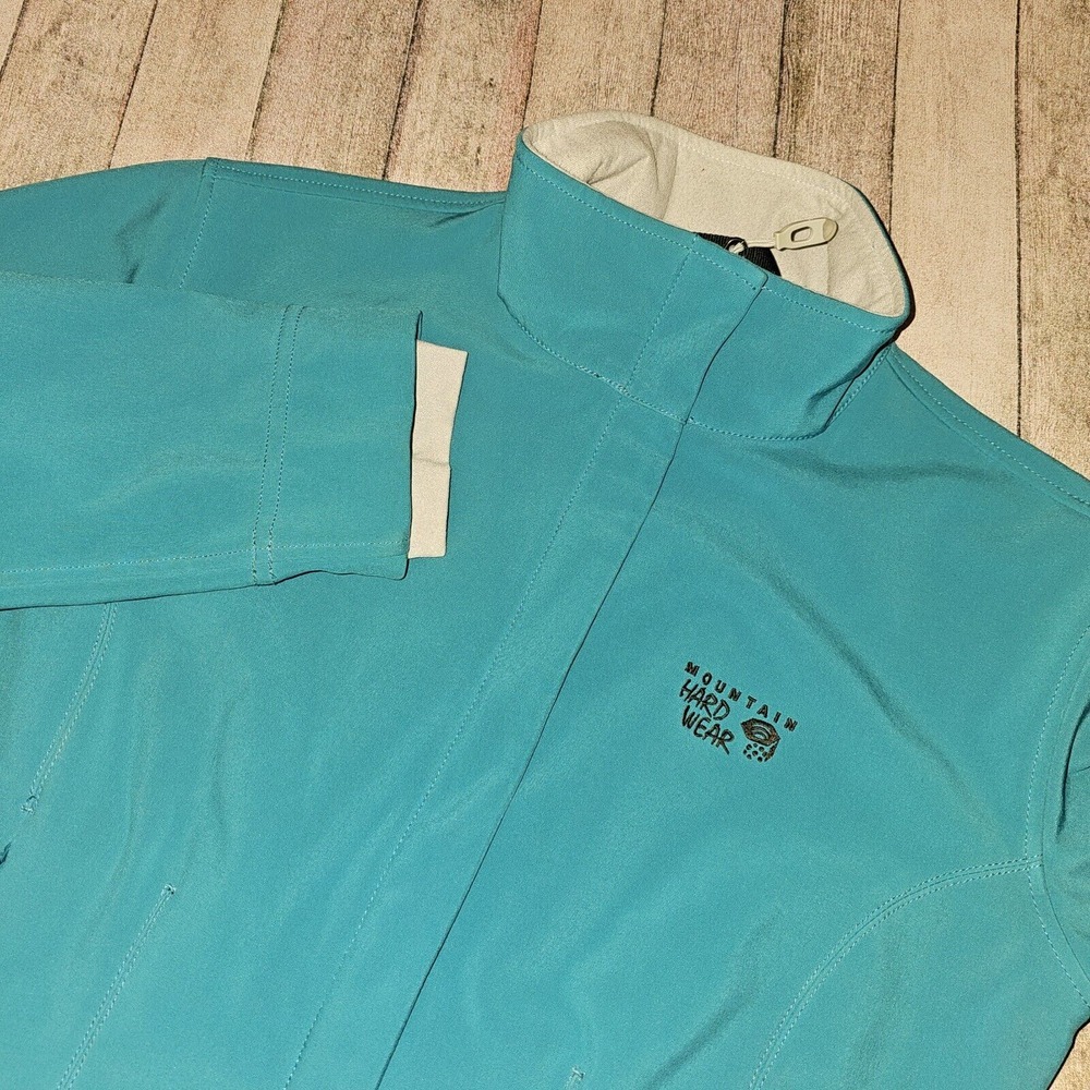 Mountain Hardwear Women's Med Teal Soft Shell Stretch Jacket Full Zip‎ Outdoor